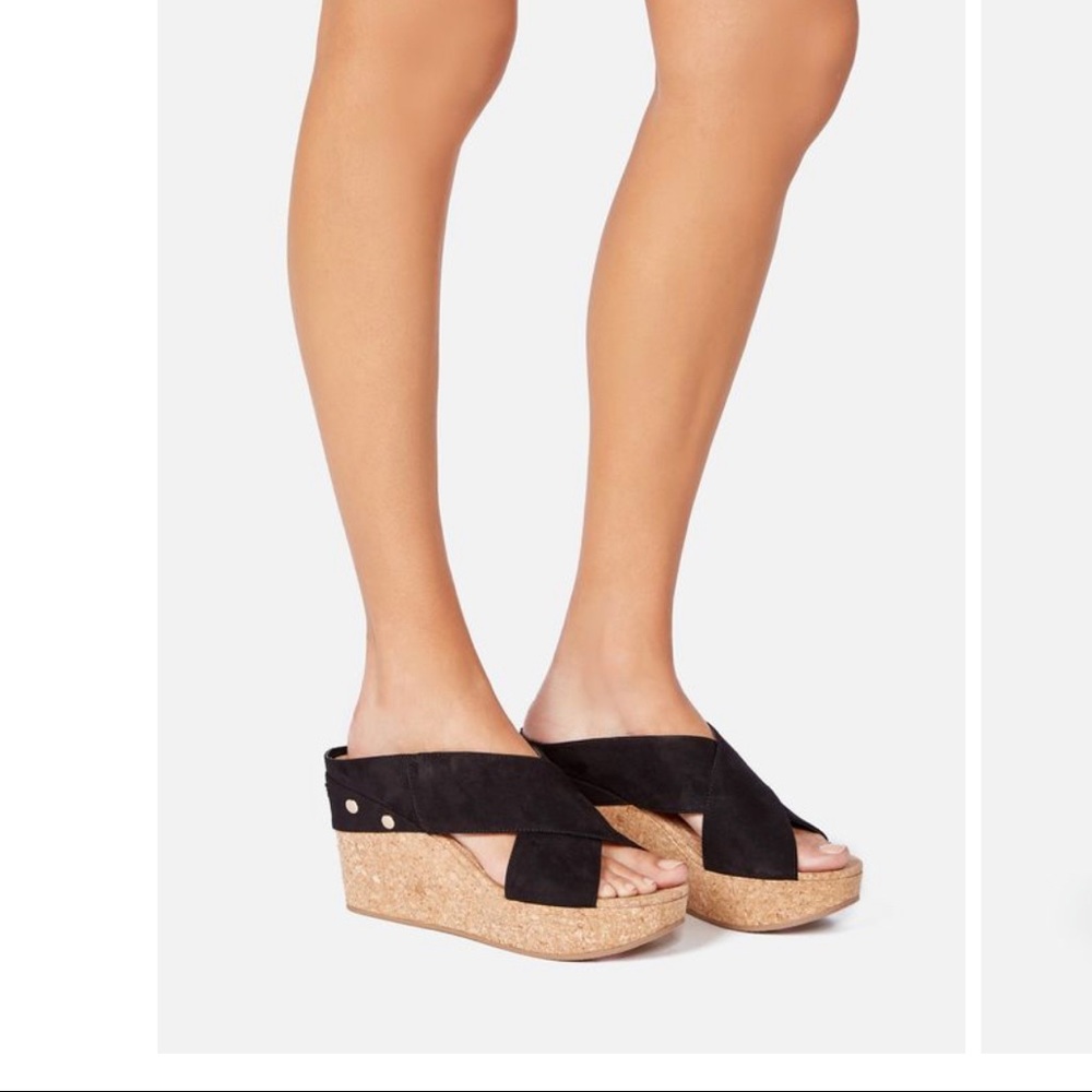 Black Eda wedge sandals